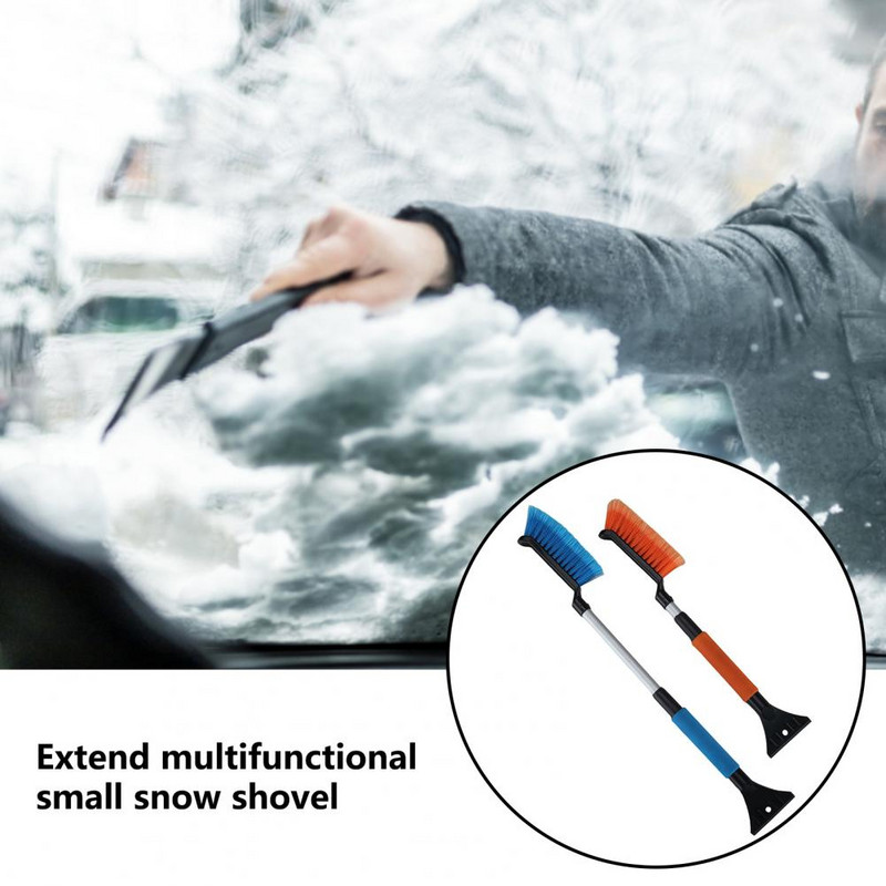 Perie de zăpadă 2 în 1, multifuncțională extensibilă pentru geamurile mașinii Racletă pentru îndepărtarea zăpezii Perie pentru parbriz auto care economisește muncă