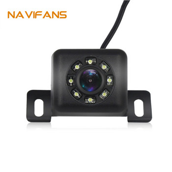 Navifans 8 LED универсална автомобилна камера за задно виждане 170 градуса HD видео за нощно виждане Монитор за автоматично паркиране на заден ход CCD Водоустойчив