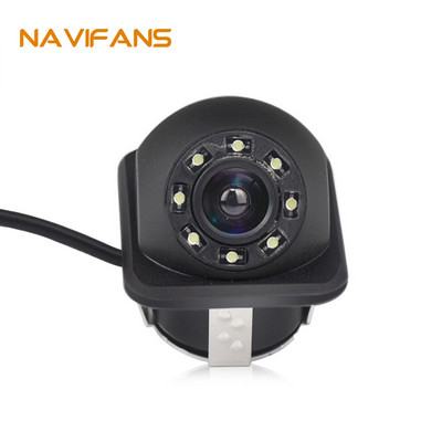 Navifans 8 LED-uri Cameră universală pentru vedere spate pentru mașină 170 grade HD Video Viziune nocturnă inversare Monitor parcare auto CCD rezistent la apă