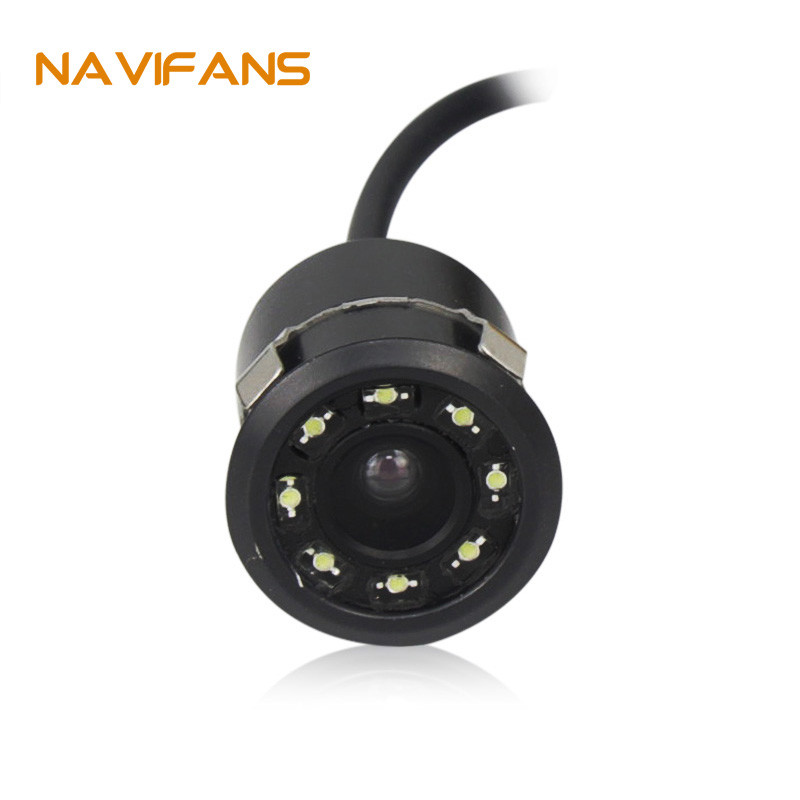 Navifans 8 LED-uri Cameră universală pentru vedere spate pentru mașină 170 grade HD Video Viziune nocturnă inversare Monitor parcare auto CCD rezistent la apă