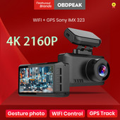 4K WIFI Dash Cam Ultra HD GPS Track Car DVR 3840*2160P Φωτογραφία χειρονομίας Super Night Vision Κάμερα εγγραφής βίντεο Σύνδεση τηλεφώνου