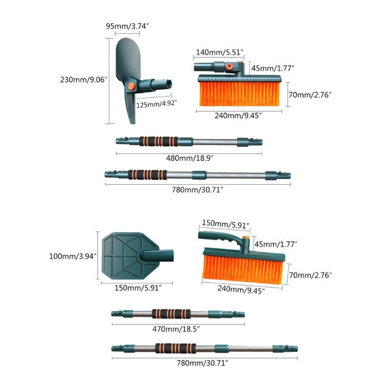 2022 New Snow Remover Clean Tool Adjustable Extendable EVA Snow Shovel Βούρτσα αφαίρεσης χιονιού