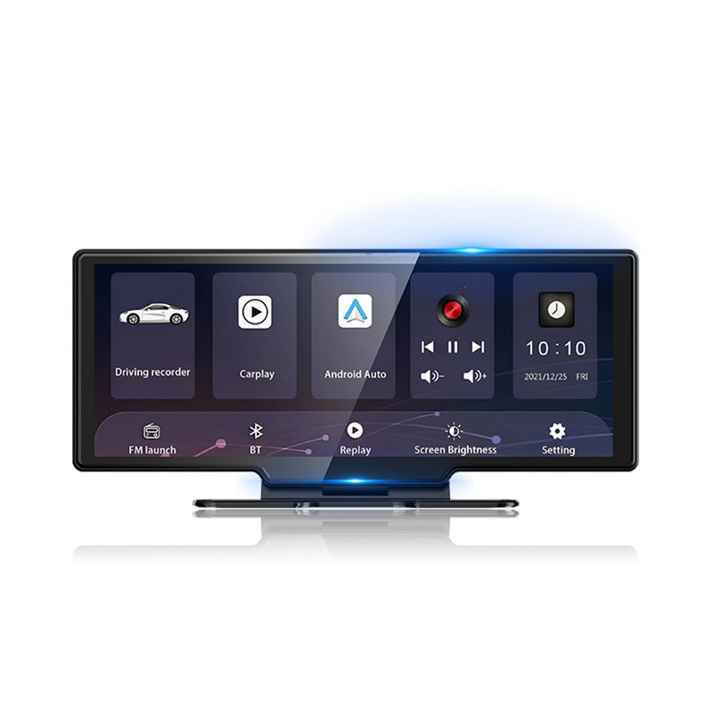 Allwinner 10 colių 2K dviejų objektyvų brūkšninis fotoaparatas belaidis CarPlay Bluetooth Android Auto automobilinis DVR Navigacija vairavimo įrašymo įrenginys WiFi APP Con