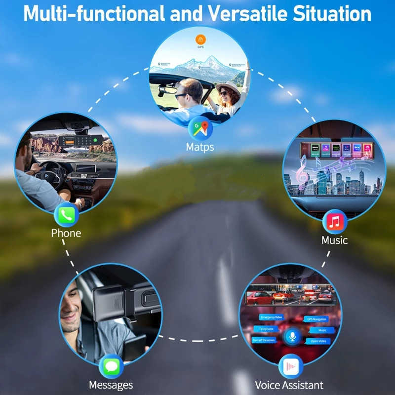 3 κάμερες 1440P+1080P+1080P Καθρέφτης πίσω όψης Dash Cam Carplay&Android Auto Wifi Πλοήγηση GPS Μετάδοση FM Κάμερα DVR αυτοκινήτου