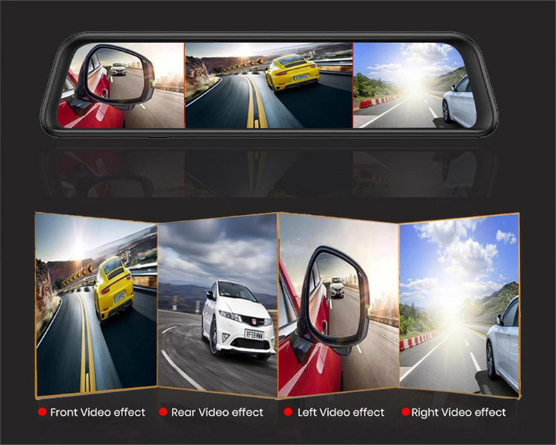 12 inch 4G Android 8.1 Oglindă retrovizoare 4+32GB DVR auto 4 canale Tablou de bord Cameră automată Navigație GPS ADAS Wifi Video Recorder