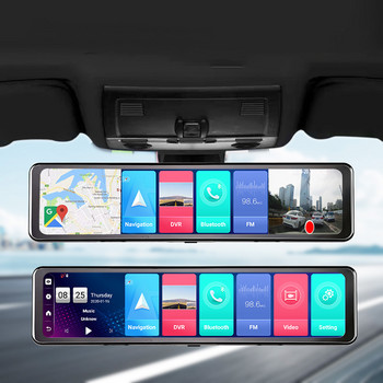 4G+32G 4G 12-инчово автомобилно огледало за обратно виждане Android 8.1 Stream Media GPS Navi Car Dvr Двойна 1080P камера Dash Cam ADAS GPS Track Night