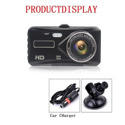 Cameră de bord cu lentile duale mini DVR pentru mașină Full HD 1080P Ecran tactil 4" IPS cu înregistrare camera spate de rezervă Înregistrare video cu viziune de noapte