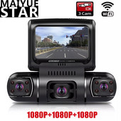 3 kanala Dash Cam 3 inčni LCD zaslon 1080P+1080P+1080P 3 leće Auto DVR 8 infracrvenih svjetala Super noćna kamera WIFI/WDR/ADAS