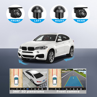 360 automašīnas kamera 360 uz automašīnas sānskata 3D kamera Vairāku leņķu bezšuvju panorāmas pakāpes automašīnas kamera automašīnām
