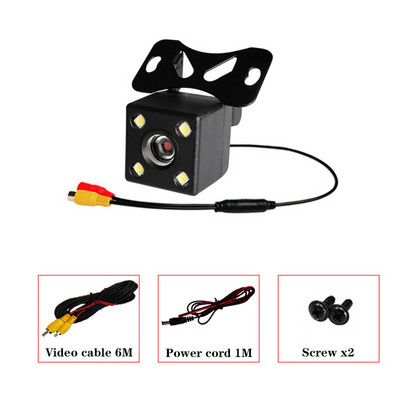 Cameră universală cu vedere din spate a mașinii, cu LED-uri, cu vedere de noapte, cu inversare, monitor automat de parcare IP68, impermeabil la 170°, imagine de înaltă definiție