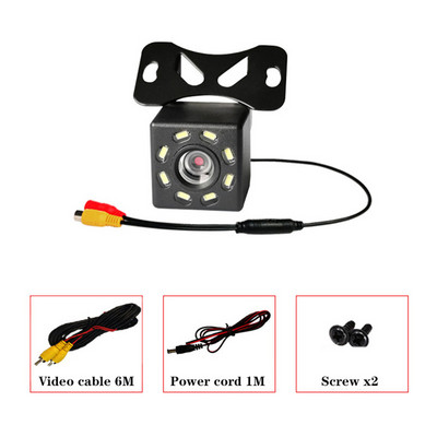Cameră universală cu vedere din spate a mașinii, cu LED-uri, cu vedere de noapte, cu inversare, monitor automat de parcare IP68, impermeabil la 170°, imagine de înaltă definiție