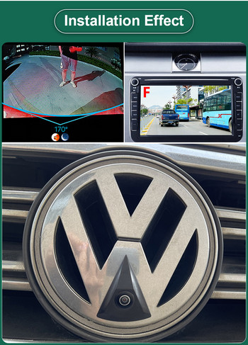 Greenyi AHD 170 градуса 1080P обектив рибешко око CCD преден изглед с лого камера за VW Passat Golf/ Polo/Tiguan/Jetta Polar