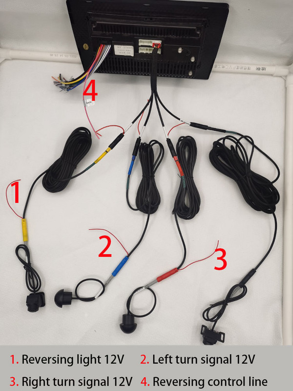 Πανοραμική κάμερα 360° 720P HD 1080p/720p Πίσω/Εμπρός/Αριστερά/Δεξιά Σύστημα 360 Bird View 4 Κάμερες για Universal 360 ραδιόφωνο αυτοκινήτου