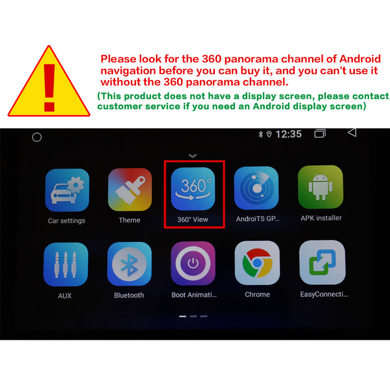 Cameră panoramică 360° AHD 1080P Spate / Față / Stânga / Dreapta Accesorii panoramice 360 pentru Radio Android auto Android 10 și 2+32G