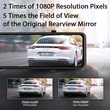 Jansite Car Dvr 11 ιντσών οθόνη αφής 2K Οθόνη εγγραφής βίντεο Καθρέφτης ροής με μπροστινή πίσω κάμερα νυχτερινής όρασης κάμερα ταμπλό