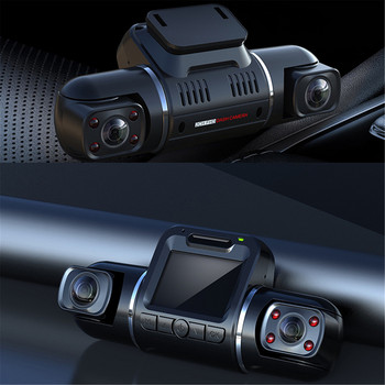3 канална Dashcam 360° панорамна DVR за кола 4 инфрачервени LED светлини 3*1080P WiFi контрол Видеорекордер UHD нощно виждане 24 часа паркиране