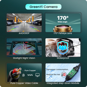 GreenYi 170° HD 1080P Камера за задно виждане за автомобил за Mitsubishi Jin Xuan (ASX) 2011-2014 нощно виждане на заден ход 4-пинов автомобил