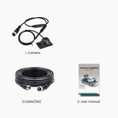 MCCD 170° Ευρυγώνια AHD 1080P 360° Ρυθμιζόμενη εφεδρική κάμερα πίσω όψης με βύσμα προσαρμογέα καλωδίου 15M Aviation Head 4 ακίδων