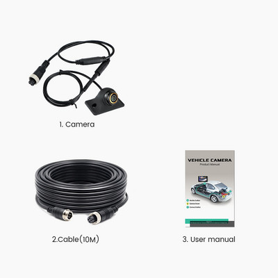 MCCD 170° Ευρυγώνια AHD 1080P 360° Ρυθμιζόμενη εφεδρική κάμερα πίσω όψης με βύσμα προσαρμογέα καλωδίου 15M Aviation Head 4 ακίδων