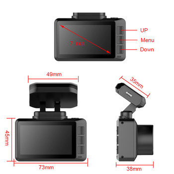 Anfilite Νέο 4k WiFi GPS Ultra HD 4K 3840*2160P Εγγραφή οδήγησης αυτοκινήτου DVR Κάμερα με διπλό φακό εγγραφής Sony IMX 335