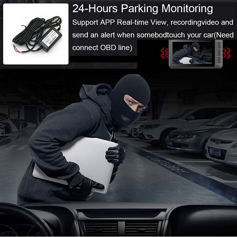 Anfilite Nou 4k WiFi GPS Ultra HD 4K 3840*2160P Înregistrator de conducere auto DVR Camera de înregistrare cu lentile duale Sony IMX 335