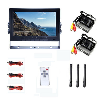 Ecran de monitorizare a mașinii cu 7 în HD Sistem de parcare pentru camioane pentru marșarier fără fir Monitorizează vehiculul cu ecranul camerei de marșarier Monitor pentru mașină Wifi