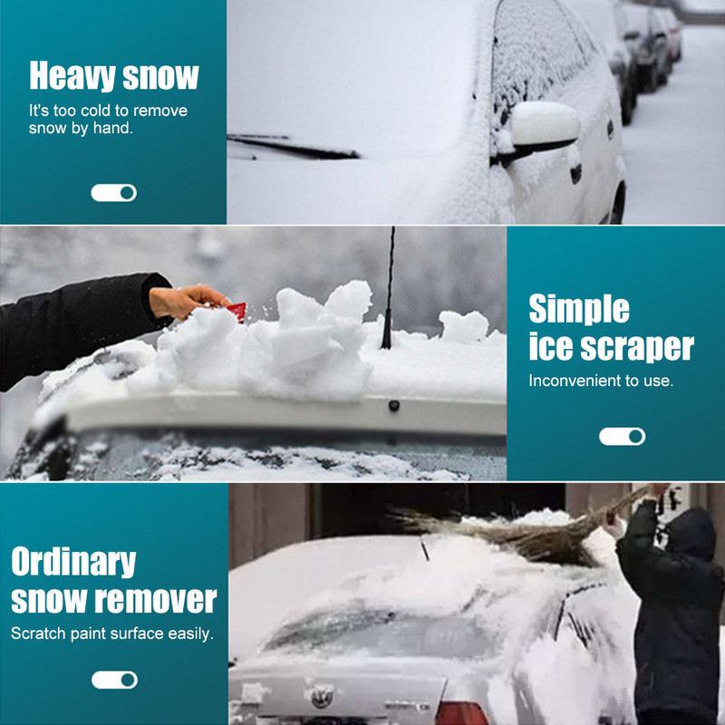 Ξύστρα πάγου για φτυάρι αυτοκινήτου με λαβή αφρού με επεκτεινόμενη λαβή βούρτσας Πολυλειτουργικό εργαλείο καθαρισμού αυτοκινήτου Χειμερινό αφαίρεση χιονιού πάγου
