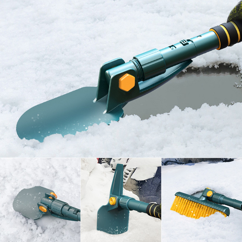 Ξύστρα πάγου για φτυάρι αυτοκινήτου με λαβή αφρού με επεκτεινόμενη λαβή βούρτσας Πολυλειτουργικό εργαλείο καθαρισμού αυτοκινήτου Χειμερινό αφαίρεση χιονιού πάγου