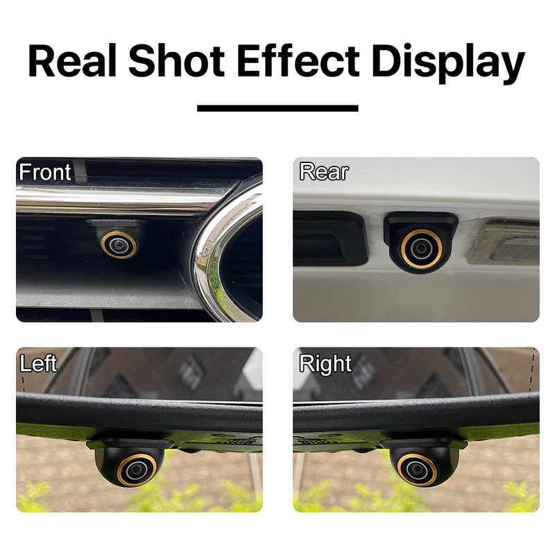 GreenYi Mini 360 ümber Paigaldage AHD 720P Öönägemine Kuldse kalasilm-objektiiviga sõiduki parkimise tagurpidi eesmine tagumine külgvaatekaamera