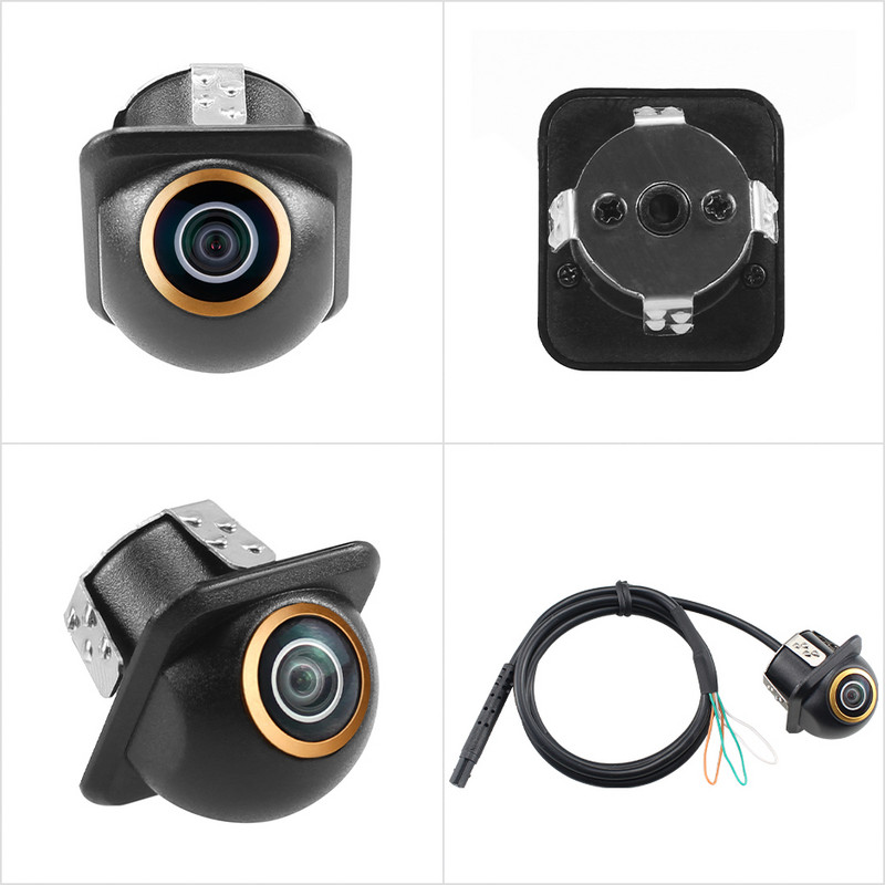 GreenYi Mini 360 ümber Paigaldage AHD 720P Öönägemine Kuldse kalasilm-objektiiviga sõiduki parkimise tagurpidi eesmine tagumine külgvaatekaamera