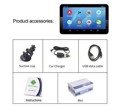 Anfilite 7" Ecran capacitiv dvr auto Android Navigator GPS WIFI Full HD 1080P Cameră video Recorder Registrator Cameră de bord