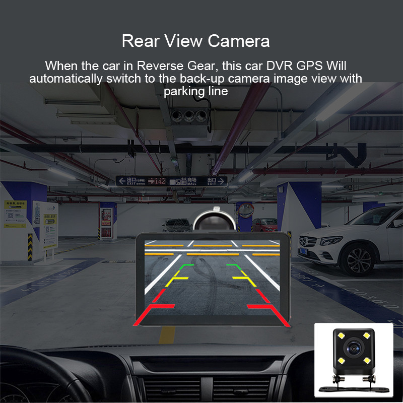 Anfilite 7" Ecran capacitiv dvr auto Android Navigator GPS WIFI Full HD 1080P Cameră video Recorder Registrator Cameră de bord