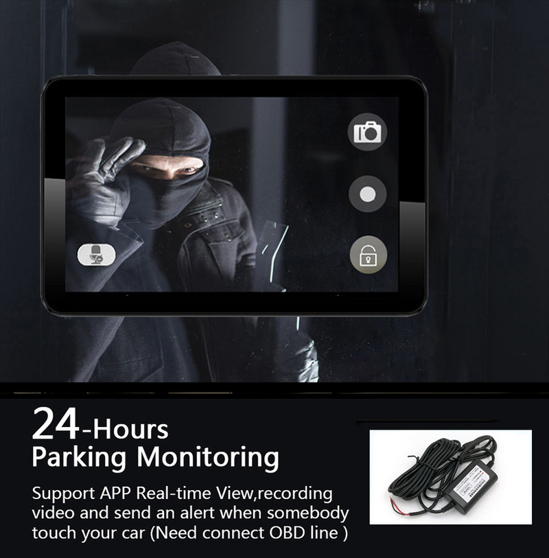 Anfilite 7" Ecran capacitiv dvr auto Android Navigator GPS WIFI Full HD 1080P Cameră video Recorder Registrator Cameră de bord