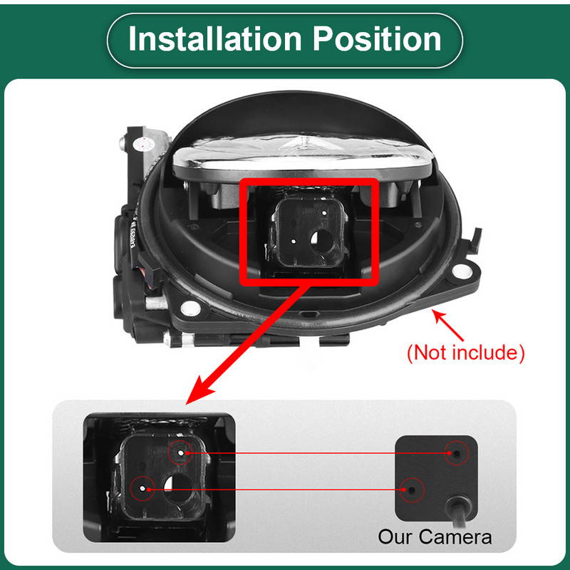 Ειδική αντικατάσταση εφεδρικής κάμερας οπισθοπορείας 5 pin HD AHD 1080P 170° Fisheye φακός οπισθοπορείας για Διακόπτης λαβής λογότυπου εμβλήματος σήματος VW