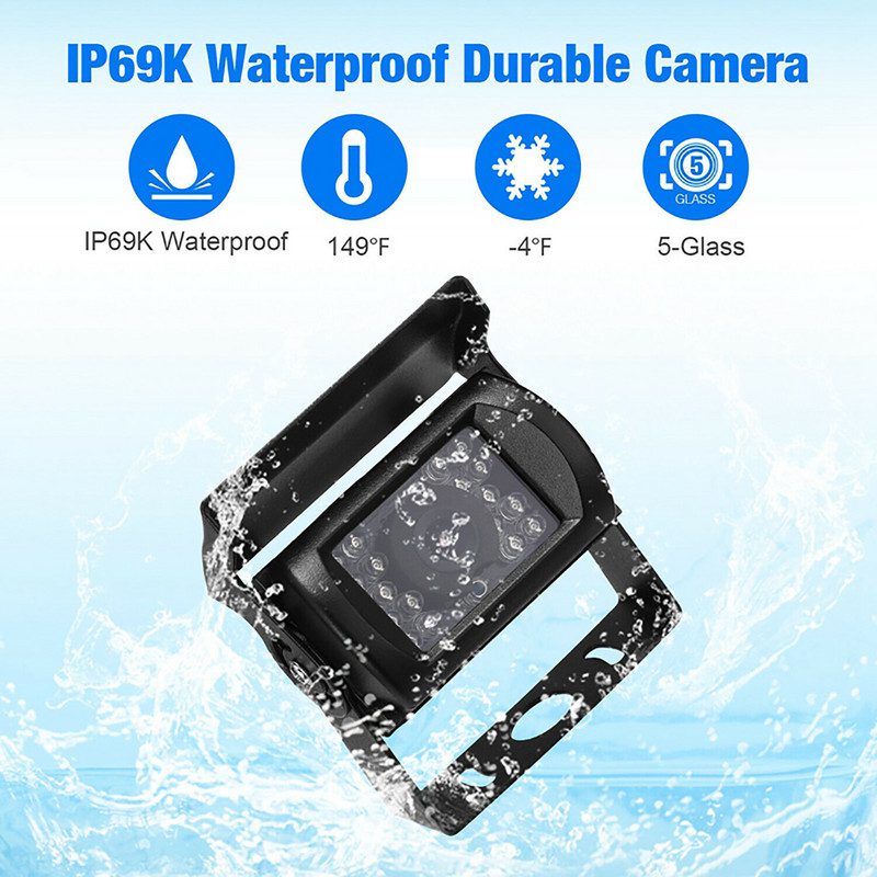 7-tolline juhtmevaba automonitori ekraan Vastupidav auto tagurduskaamera komplekt 18 infrapunatuled Öönägemine tagurpidi sõiduki tagurdamine