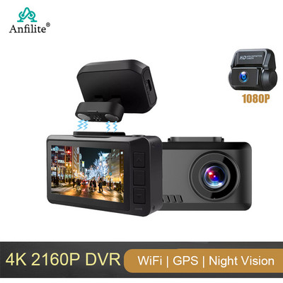 Anfilite HD 4K autós műszerfal kamera WiFi autós DVR Sony Sensor 2160P Dashcam videorögzítő regisztráló éjszakai verzió parkolófigyelő