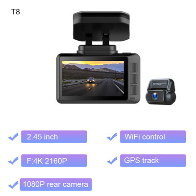 Anfilite HD 4K Car Dash Κάμερα WiFi Car DVR Sony Sensor 2160P Dashcam εγγραφής βίντεο Εγγραφή νυχτερινή έκδοση Οθόνη στάθμευσης