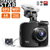 Cameră de bord 4K Cameră frontală 2160P + Cameră spate 1080P cu lentilă duală Înregistrator DVR pentru mașină GPS încorporat WiFi WDR Cameră video automată cu viziune de noapte