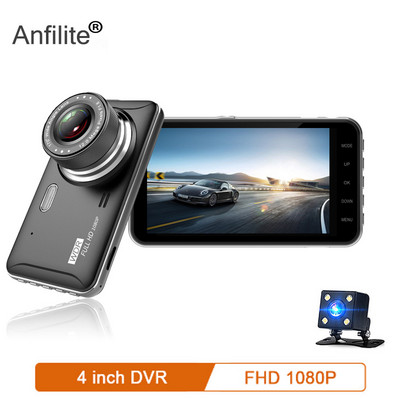 Anfilite 4.0" Dvr kamera za automobil Full HD 1080P Dash Cam Auto Registrator Dual Lens Night Vision sa stražnjom kamerom Video rekorder