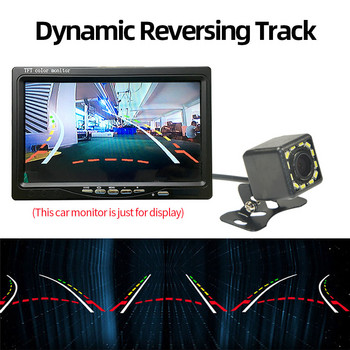 Boenkai Универсална автомобилна камера за обратно виждане 12 LED CCD с динамична траектория Паркинг линия Обръщане на заден ход Водоустойчива NTSC камера за превозно средство