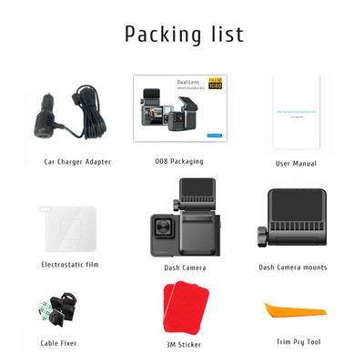 2K DVR auto Dual 1080P Dash Cam Novatek 96675 Video Recorder WIFI Registrar Cameră cu infraroșu cu viziune nocturnă Monitorizare parcare 24 de ore