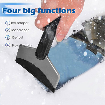 Преносими многофункционални инструменти за лопата за кола от неръждаема стомана Лед Скрепер за почистване на предното стъкло Отстраняване Стъргалка за скреж Зима Ca S6M4