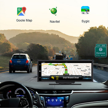4 канален панорамен DVR за кола Огледало за обратно виждане Камера Записващо устройство 4G Android 8.1 2GB RAM 32GB ROM WIFI BT GPS навигация Видеорегистратор