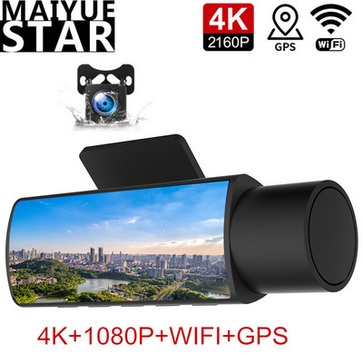 3,16-инчов DVR за кола 4K UHD 3840*2160P Dash Cam WIFI GPS парков монитор Sony IMX415 сензор 1080P камера за кола Рекордер за нощно виждане