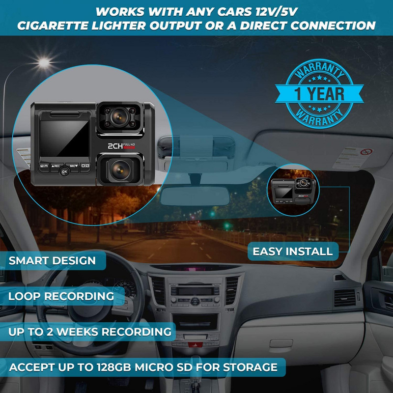 4K + 1080P Cam-uri anti-coliziune duble în față și în mașină Senzor infraroșu WiFi + vedere nocturnă + WDR GPS Taxi înregistrare video auto