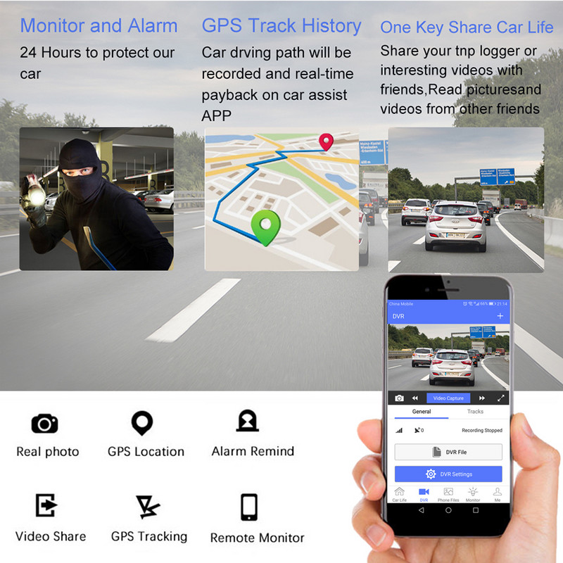 7" 4G ADAS Android 8.1 DVR pentru mașină Cameră spate WIFI Navigație GPS FHD 1080P Înregistrare video automată Aplicație de înregistrare Monitorizare de la distanță