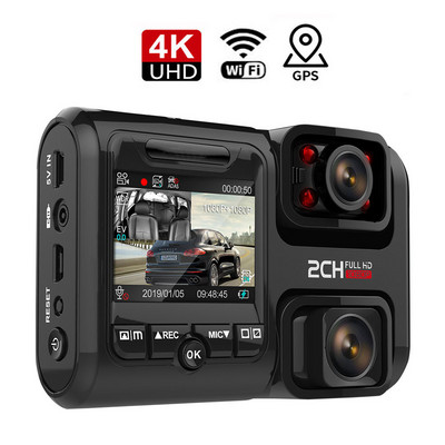 Cameră de bord duală pentru mașină de taxi în față și spate Novatek 4K HD Înregistrare video auto ADAS WiFi GPS Sony Senzor infraroșu Viziune nocturnă