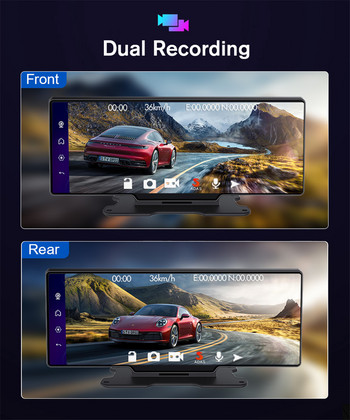 Най-новият 4G автомобилен DVR Android 8.1 Dash Camera WiFi/ADAS/GPS рекордер HD 1080P двоен обектив Огледало за обратно виждане 4+32G цифров видеорекордер