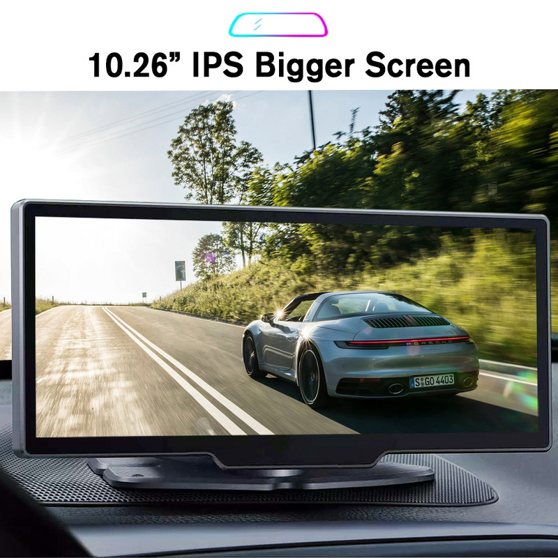 Cel mai recent DVR auto 4G Android 8.1 Cameră de bord WiFi/ADAS/GPS Recorder HD 1080P Oglindă retrovizoare cu două lentile 4+32G Video Recorder digital