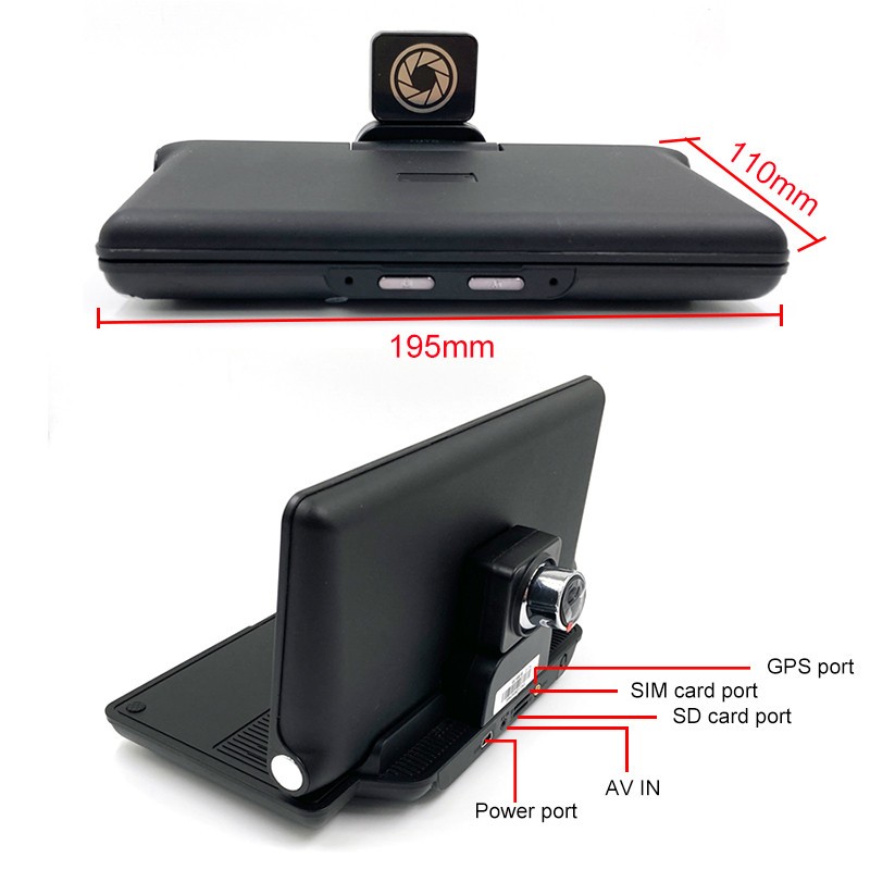 6.86 inch 4G WIFI Android 8.1 Tablou de bord Inregistrator video ADAS FHD 1080P Dash Cam Registrator de navigare GPS cu camera din spate
